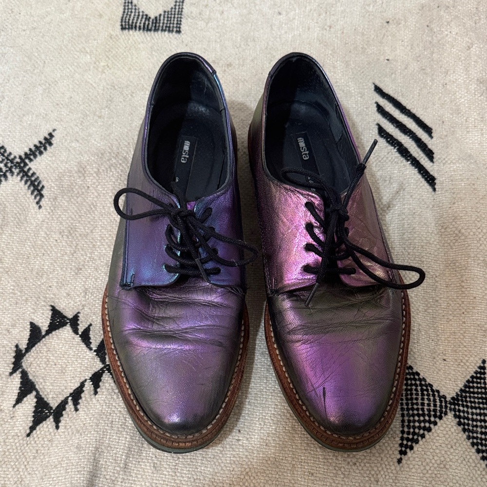 Miista Iridescent Lace-Up Shoes/Oxfords